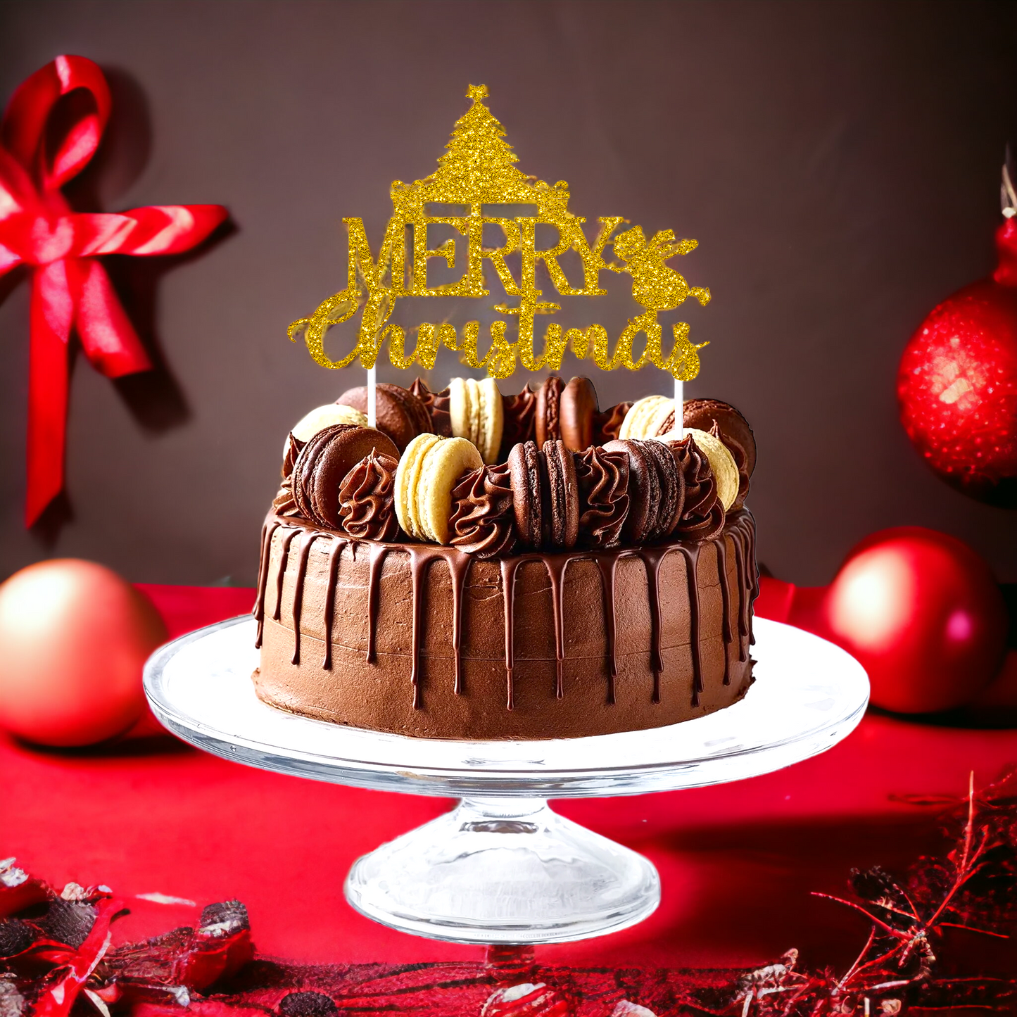 Merry Christmas Cake Toppers