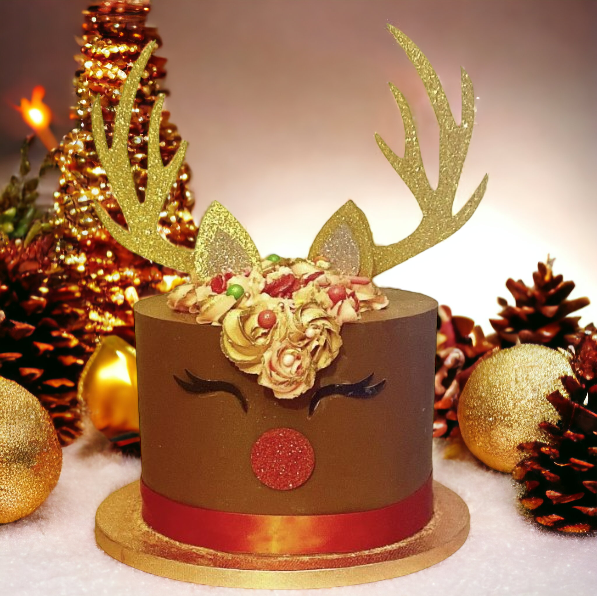Reindeer Christmas Cake Topper Merry Christmas Topper Double Sided