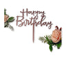 Happy Birthday Cake Topper Acrylic Toppers Elegant Decoration UK 3LD1 (Silver)