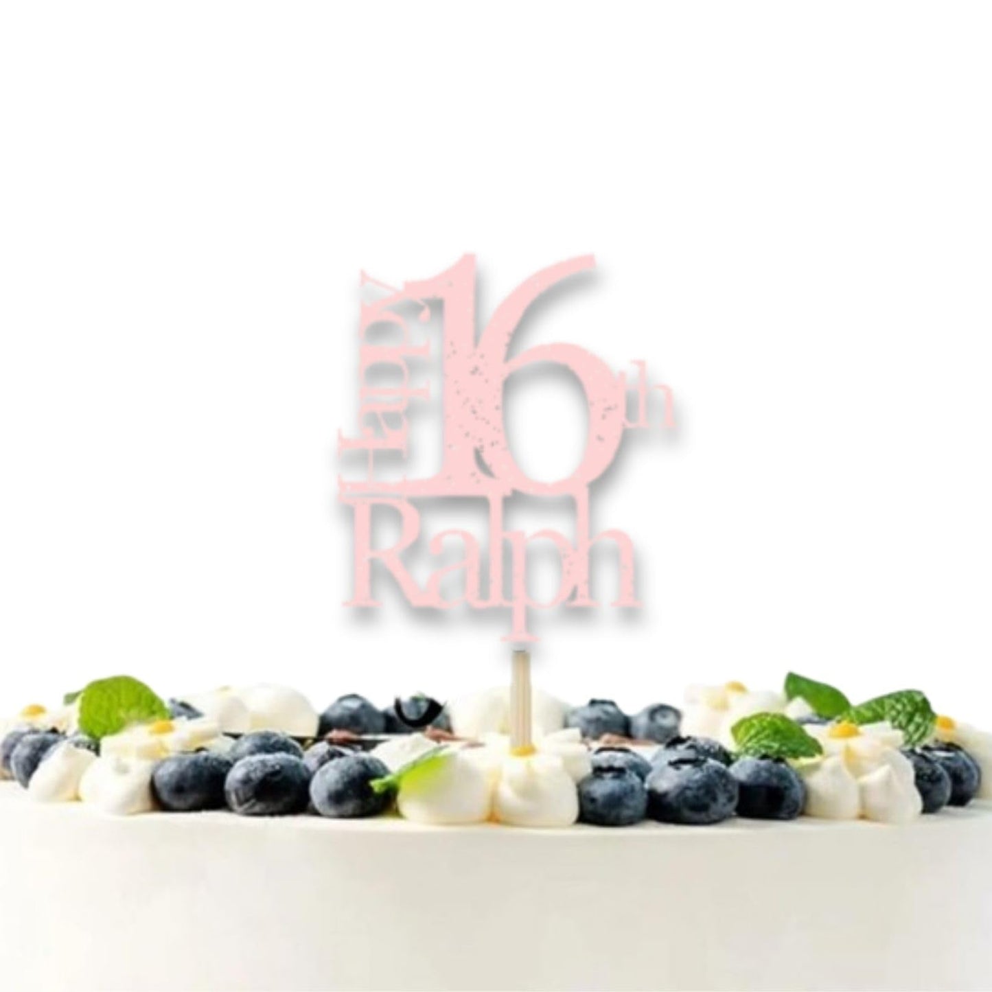 Sweet 16 Cake Topper Happy 16th Birthday Cake Topper Personalised Happy Birthday Glitter Card Cake Topper by DISPLAY AND WONDER – Custom Age & Name – Birthday Cardstock Toppers – Milestone Birthday Cake Decoration