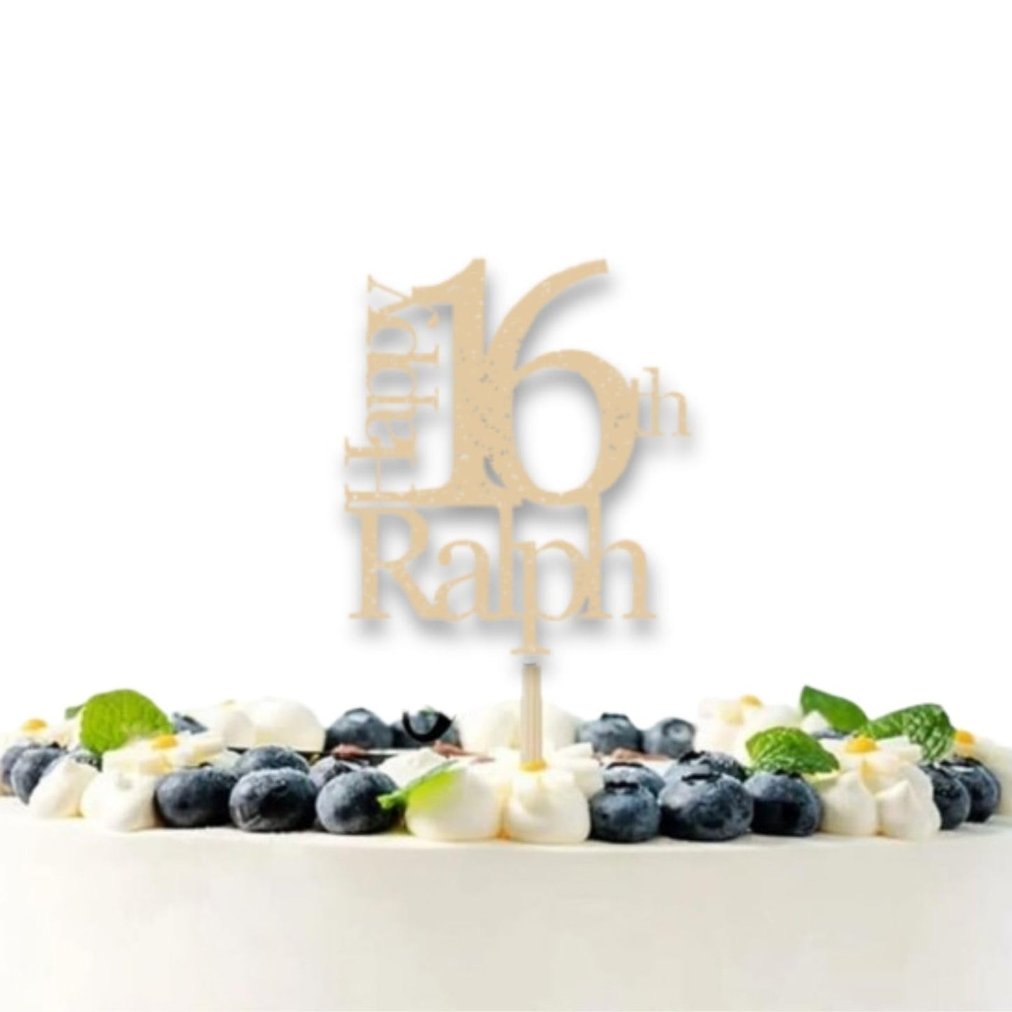 Sweet 16 Cake Topper Happy 16th Birthday Cake Topper Personalised Happy Birthday Glitter Card Cake Topper by DISPLAY AND WONDER – Custom Age & Name – Birthday Cardstock Toppers – Milestone Birthday Cake Decoration