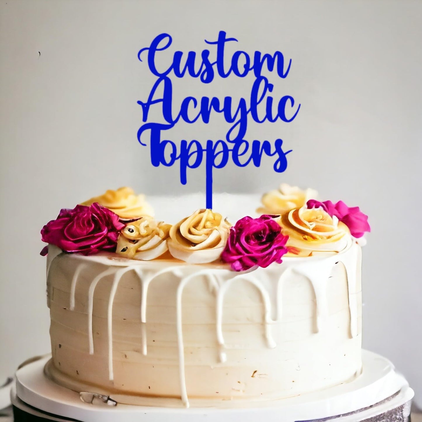 Acrylic Custom Cake Topper | Personalised Cake Toppers | Happy Birthday | Wedding Decoration Table Centre Piece Party Decoration | Strong 3mm Acrylic | Custom Cake Acrylic Topper by Display and Wonder
