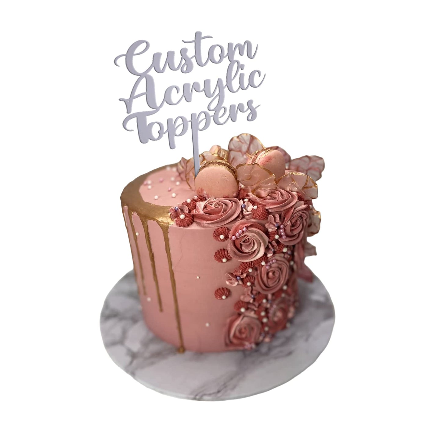 Acrylic Custom Cake Topper | Personalised Cake Toppers | Happy Birthday | Wedding Decoration Table Centre Piece Party Decoration | Strong 3mm Acrylic | Custom Cake Acrylic Topper by Display and Wonder