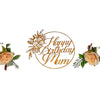 Happy Birthday Mum Cake Topper DOUBLE SIDED Glitter Card Party Decoration Cake Toppers (GOLD)