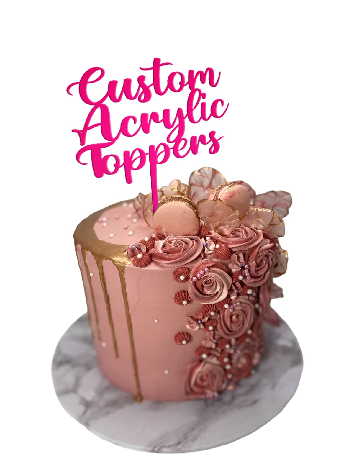 Acrylic Custom Cake Topper | Personalised Cake Toppers | Happy Birthday | Wedding Decoration Table Centre Piece Party Decoration | Strong 3mm Acrylic | Custom Cake Acrylic Topper by Display and Wonder
