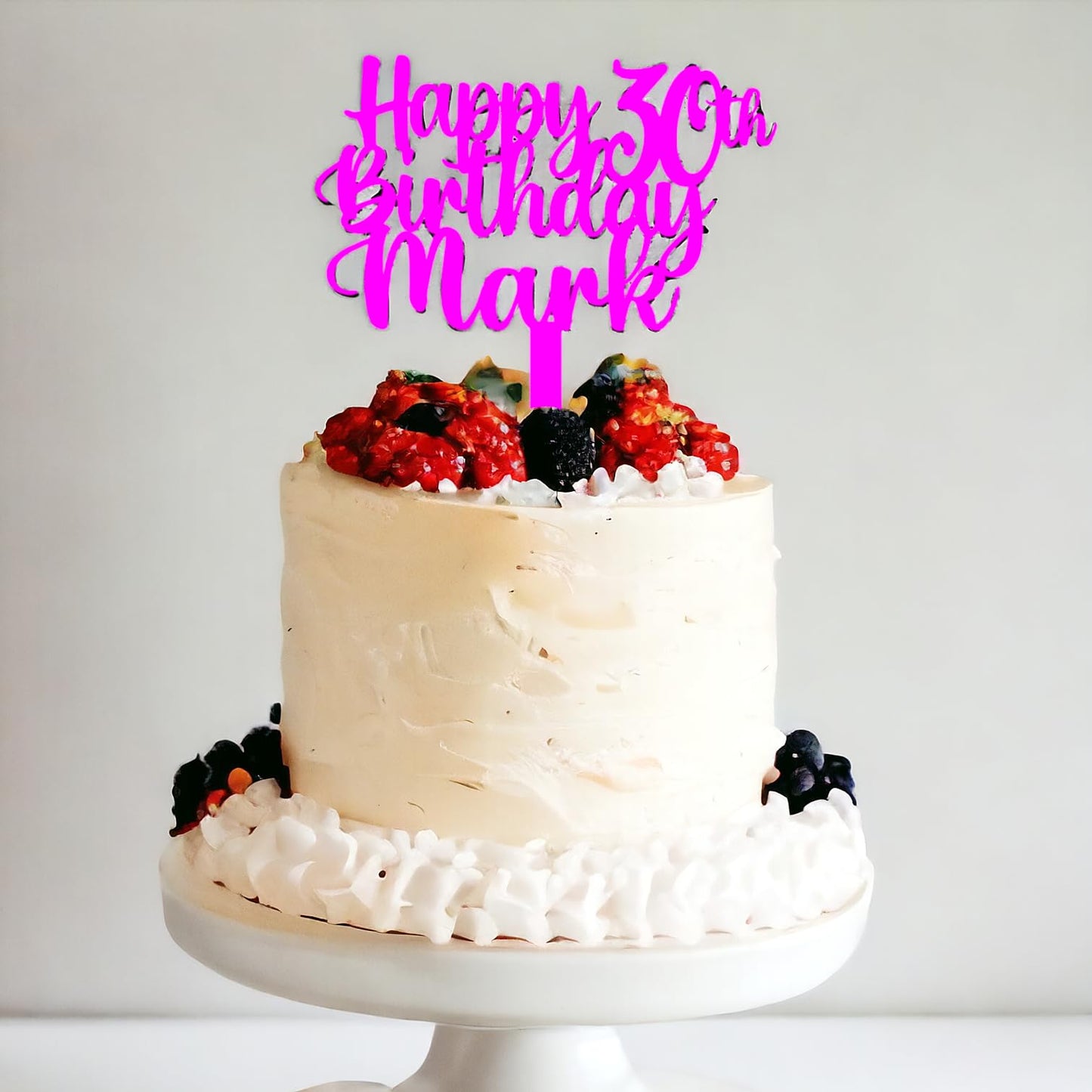 Happy 30th Birthday Cake Topper Personalised 30th Birthday Acrylic Cake Topper by DISPLAY AND WONDER | Custom Acrylic Cake Topper | Custom Colour Any Name & Any Age Acrylic Cake Decoration