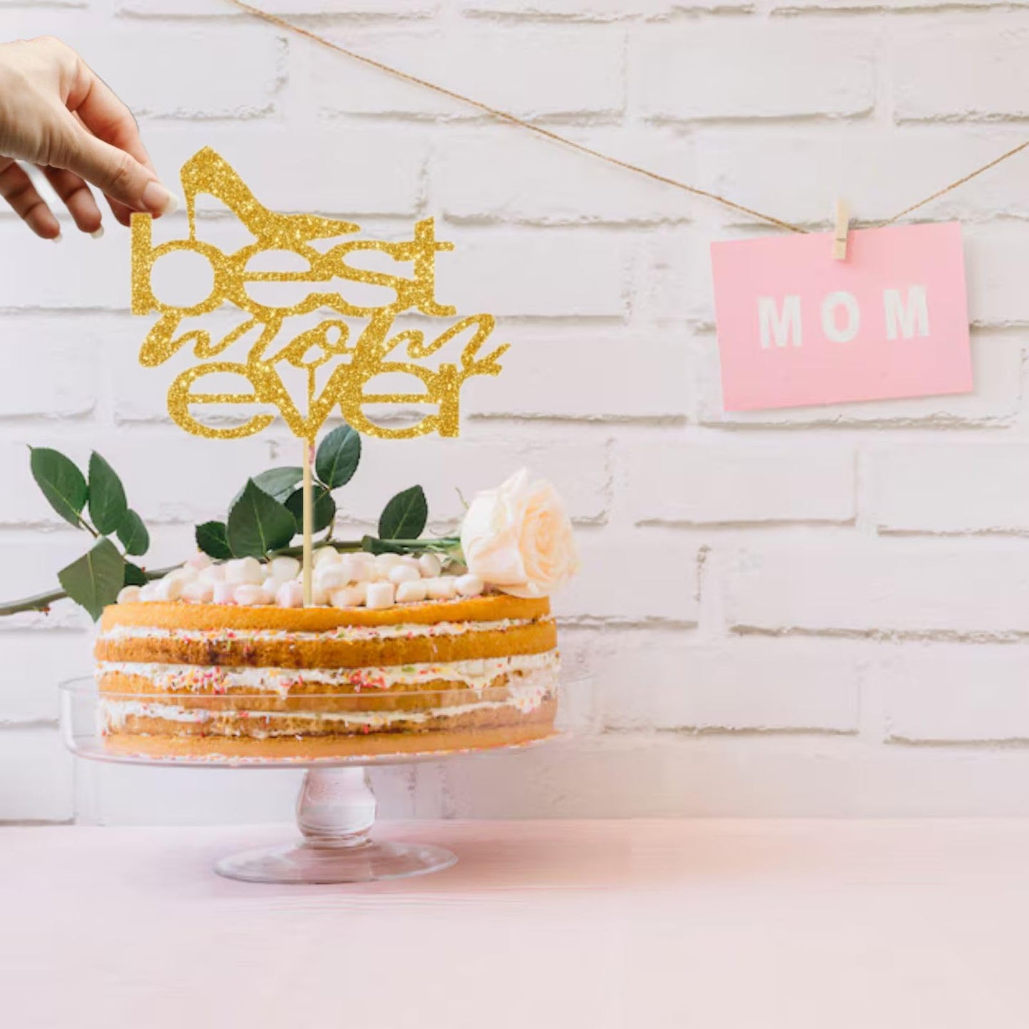 MOTHERS DAY Best Mother Ever Cake Topper Glitter Cardstock Party Decoration Toppers, Happy  Birthday Mom Cake Topper, Mom Cake Topper, Mom Birthday Gifts