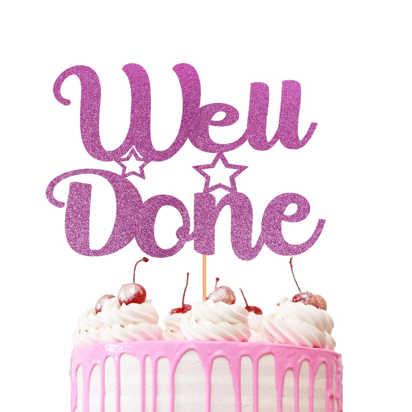 Well Done Cake Topper Glitter Cardstock Party Favour Party Decoration Cake Toppers (Gold) Gold