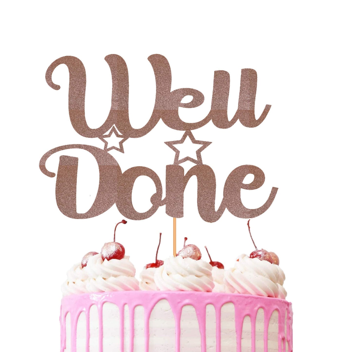 Well Done Cake Topper Glitter Cardstock Party Favour Party Decoration Cake Toppers (Gold) Gold