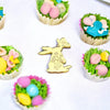 4x Easter Bunny Acrylic Cupcake Toppers - 3x Hearts - Happy Easter Cake Topper Decoration