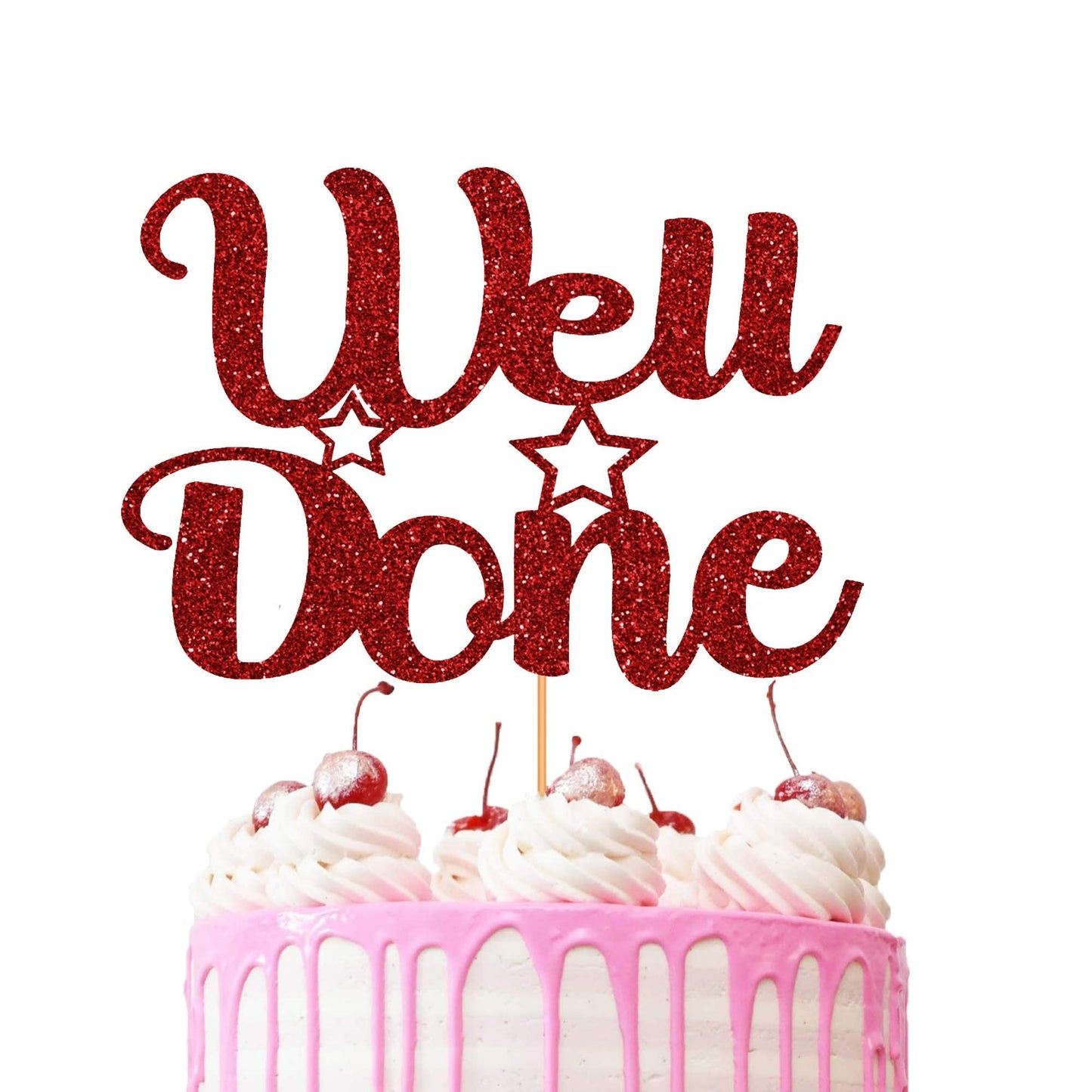 Well Done Cake Topper Glitter Cardstock Party Favour Party Decoration Cake Toppers (Gold) Gold