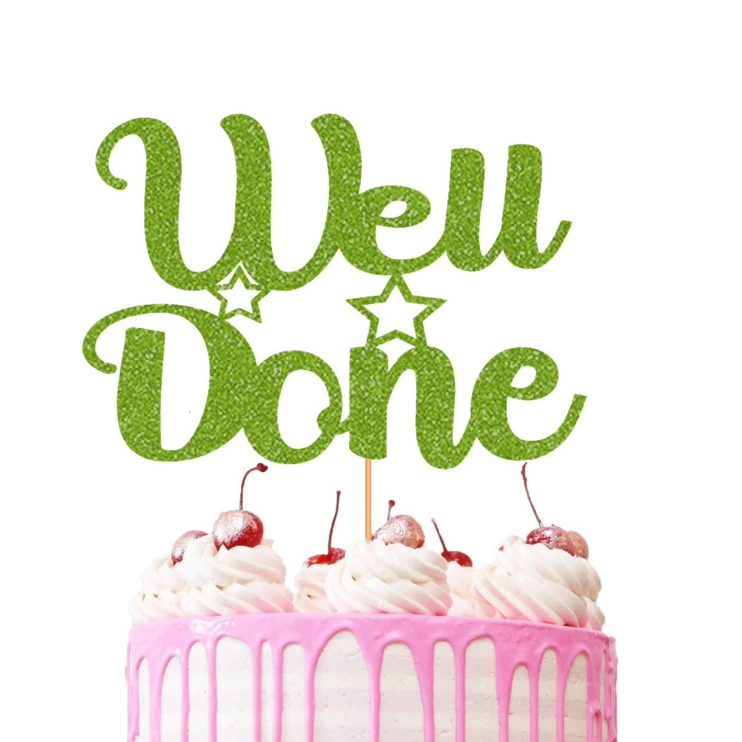 Well Done Cake Topper Glitter Cardstock Party Favour Party Decoration Cake Toppers (Gold) Gold