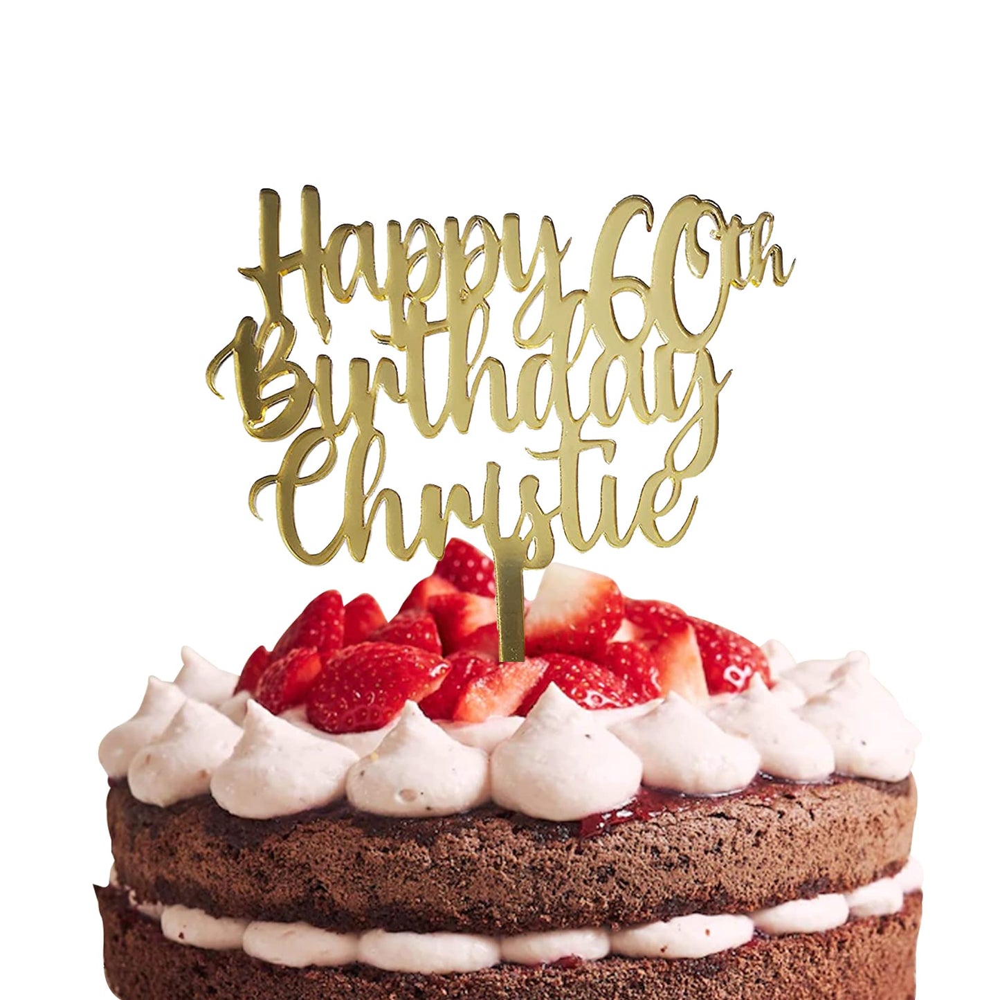 Acrylic Custom Cake Topper | Personalised Cake Toppers | Happy Birthday | Wedding Decoration Table Centre Piece Party Decoration | Strong 3mm Acrylic | Custom Cake Acrylic Topper by Display and Wonder