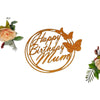 Happy Birthday Mum Cake Topper DOUBLE SIDED Glitter Card Party Decoration Toppers (GOLD)