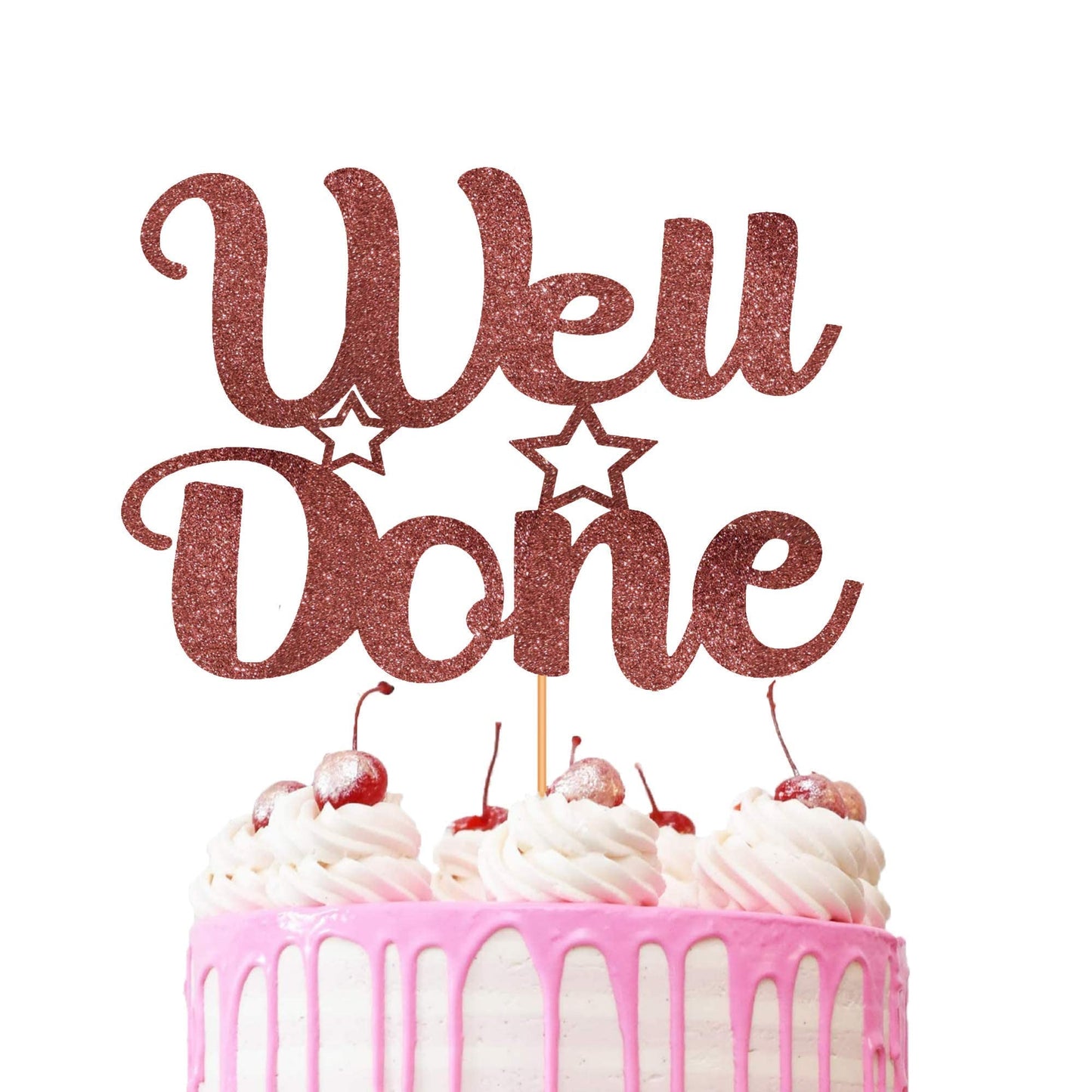 Well Done Cake Topper Glitter Cardstock Party Favour Party Decoration Cake Toppers (Gold) Gold