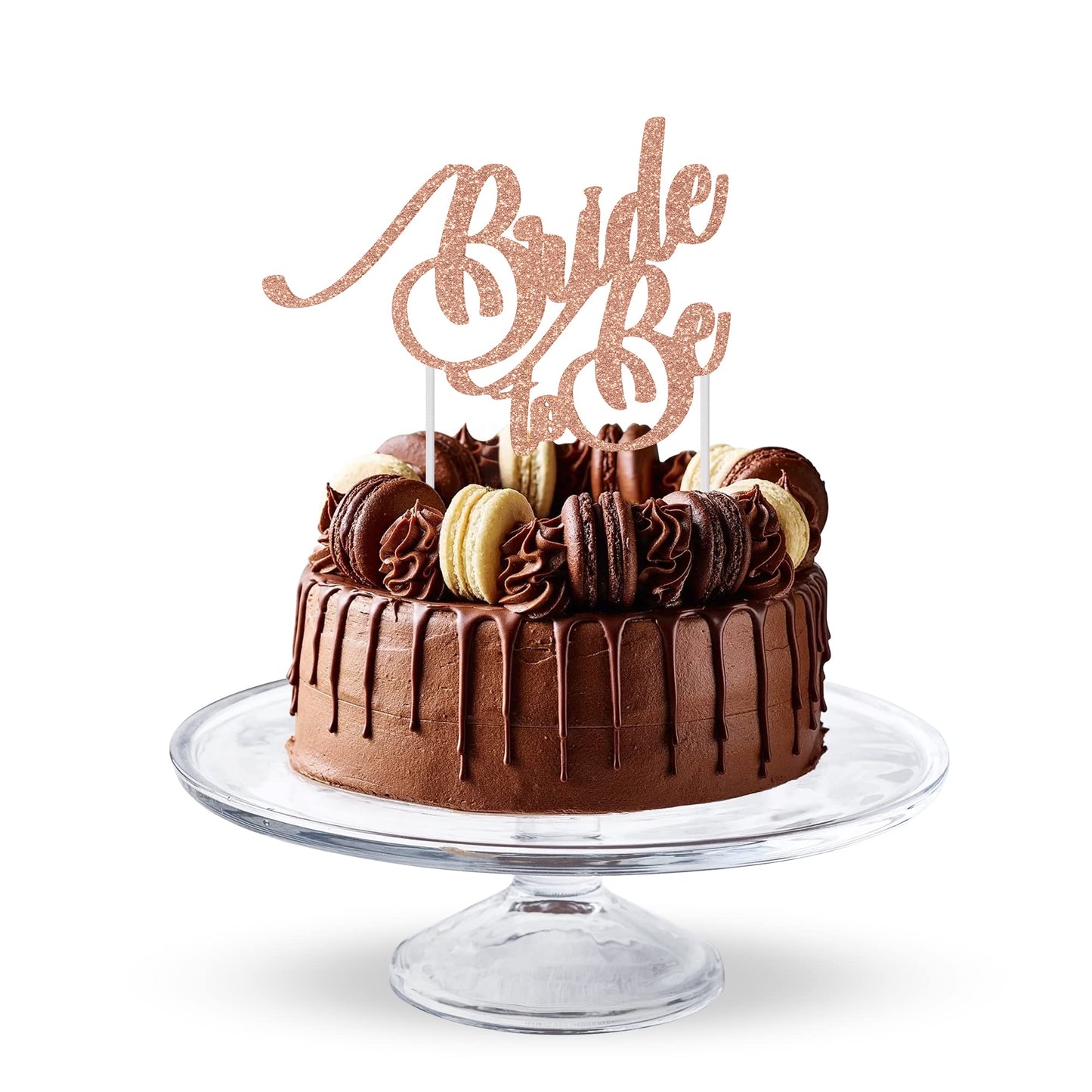 Bride to Be Wedding Cardstock Cake Topper Elegant Hen Party Toppers Decoration UK (ROSE GOLD)