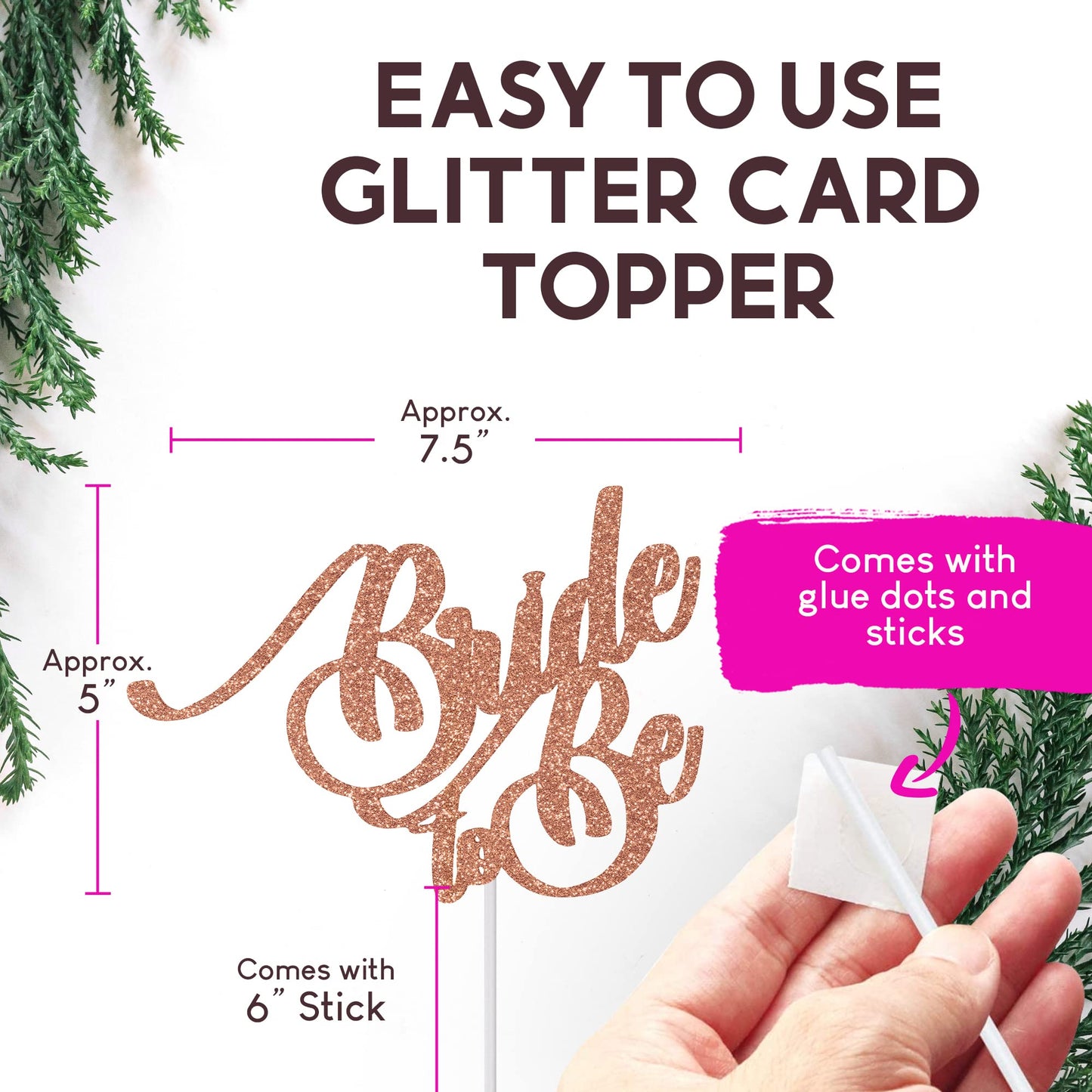 Bride to Be Wedding Cardstock Cake Topper Elegant Hen Party Toppers Decoration UK (ROSE GOLD)