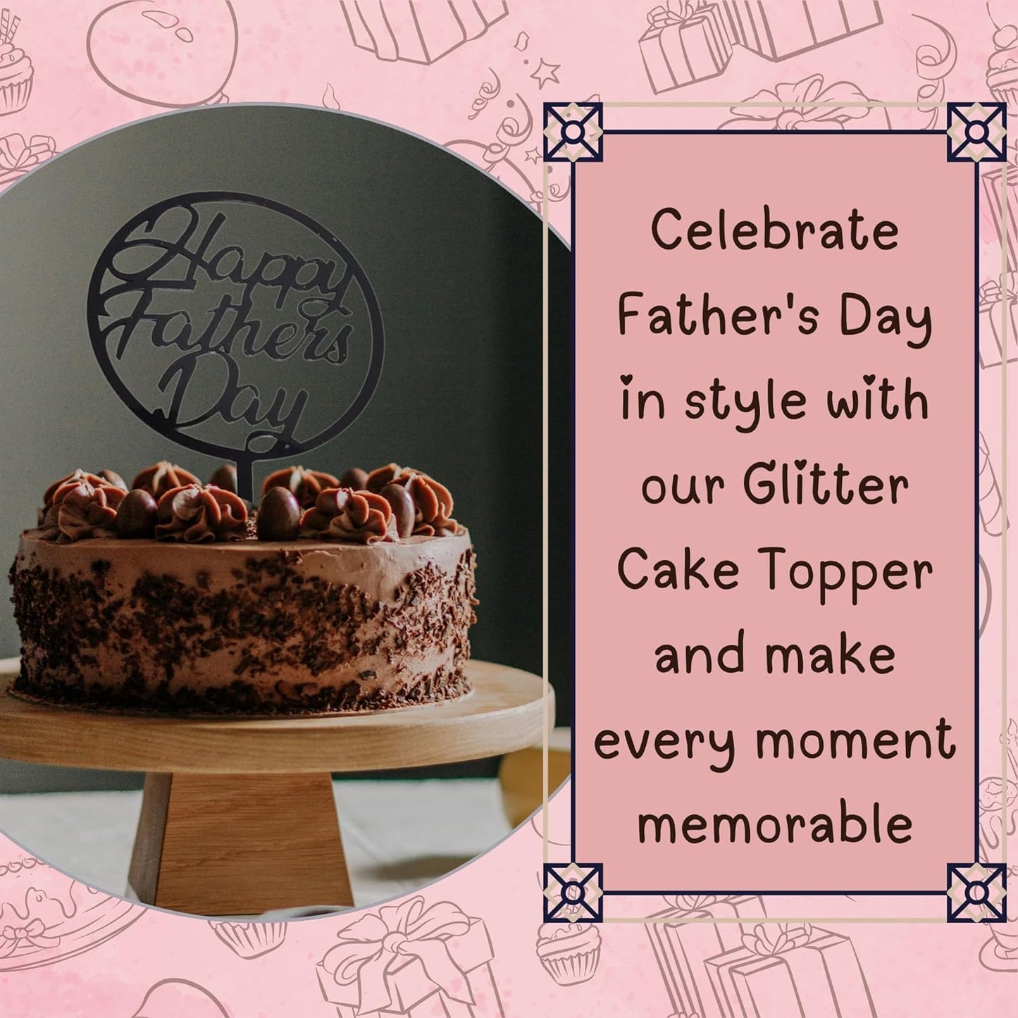 Father's Day Cake Topper Acrylic 1.5mm Thick