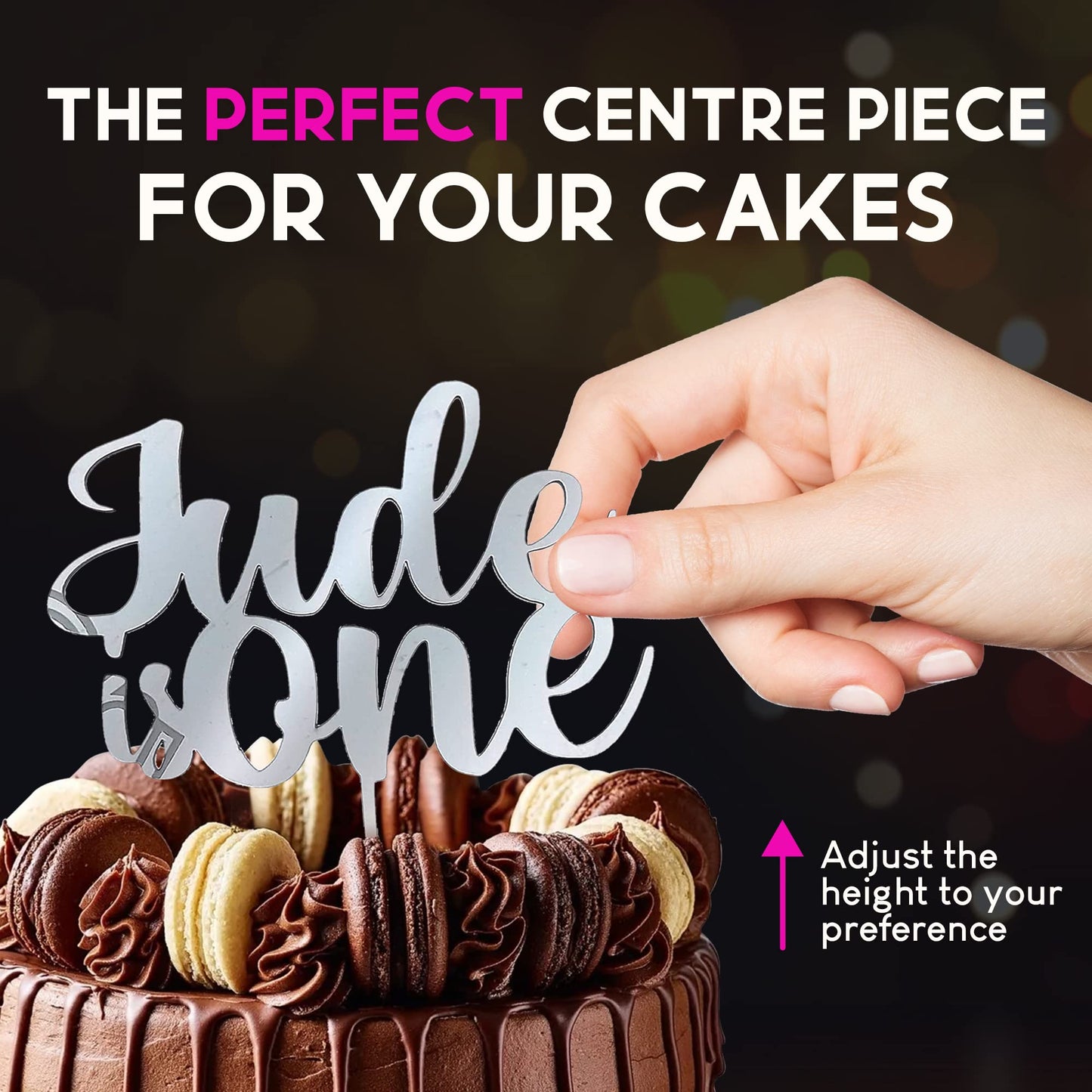 Acrylic Custom Cake Topper | Personalised Cake Toppers | Happy Birthday | Wedding Decoration Table Centre Piece Party Decoration | Strong 3mm Acrylic | Custom Cake Acrylic Topper by Display and Wonder