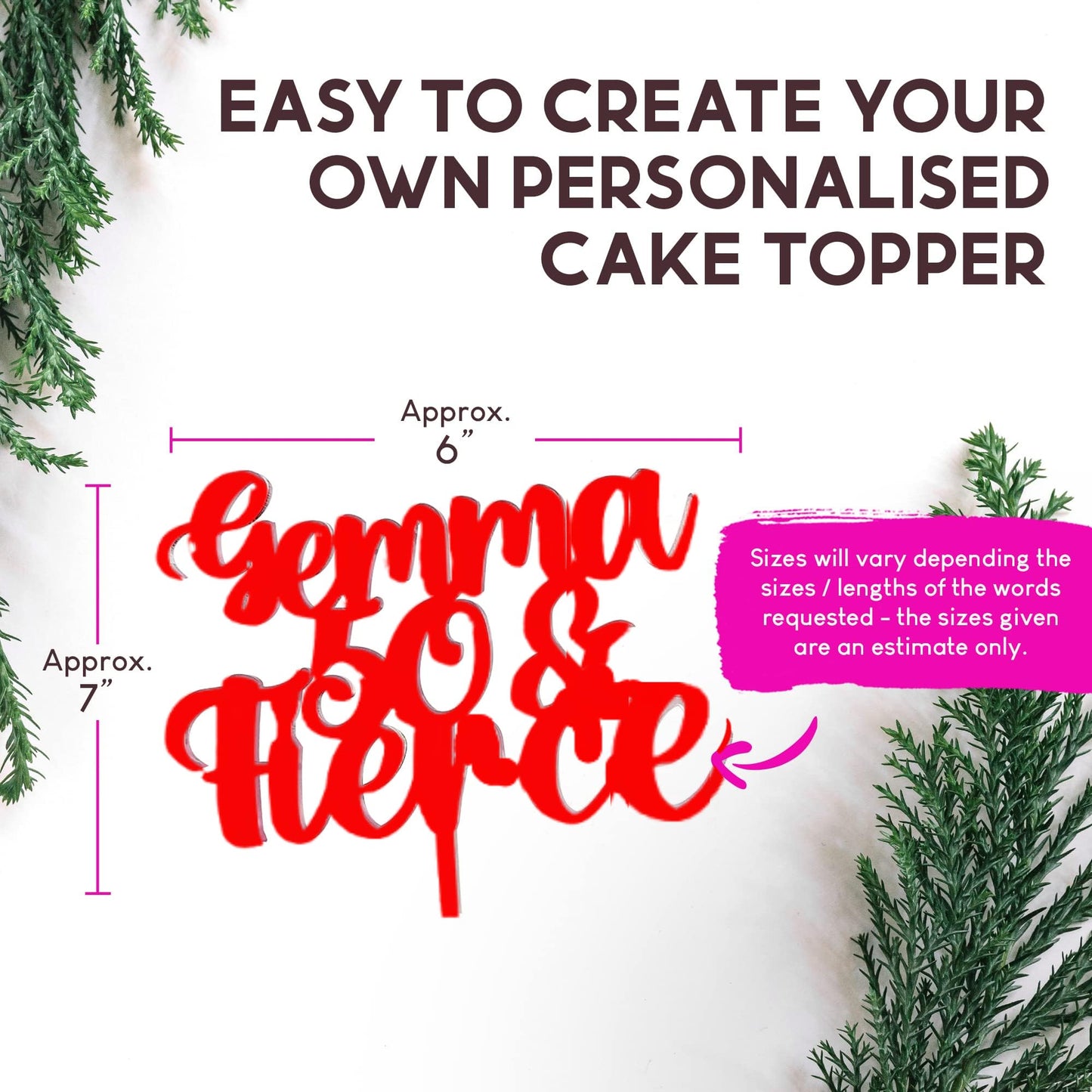 Acrylic Custom Cake Topper | Personalised Cake Toppers | Happy Birthday | Wedding Decoration Table Centre Piece Party Decoration | Strong 3mm Acrylic | Custom Cake Acrylic Topper by Display and Wonder