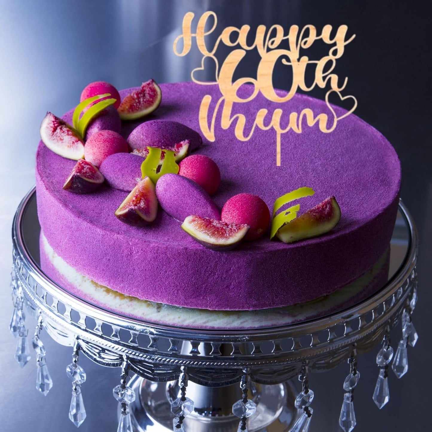 Custom Wooden Cake Topper - Happy Birthday Mum Personalised with any Name and age by DISPLAY AND WONDER