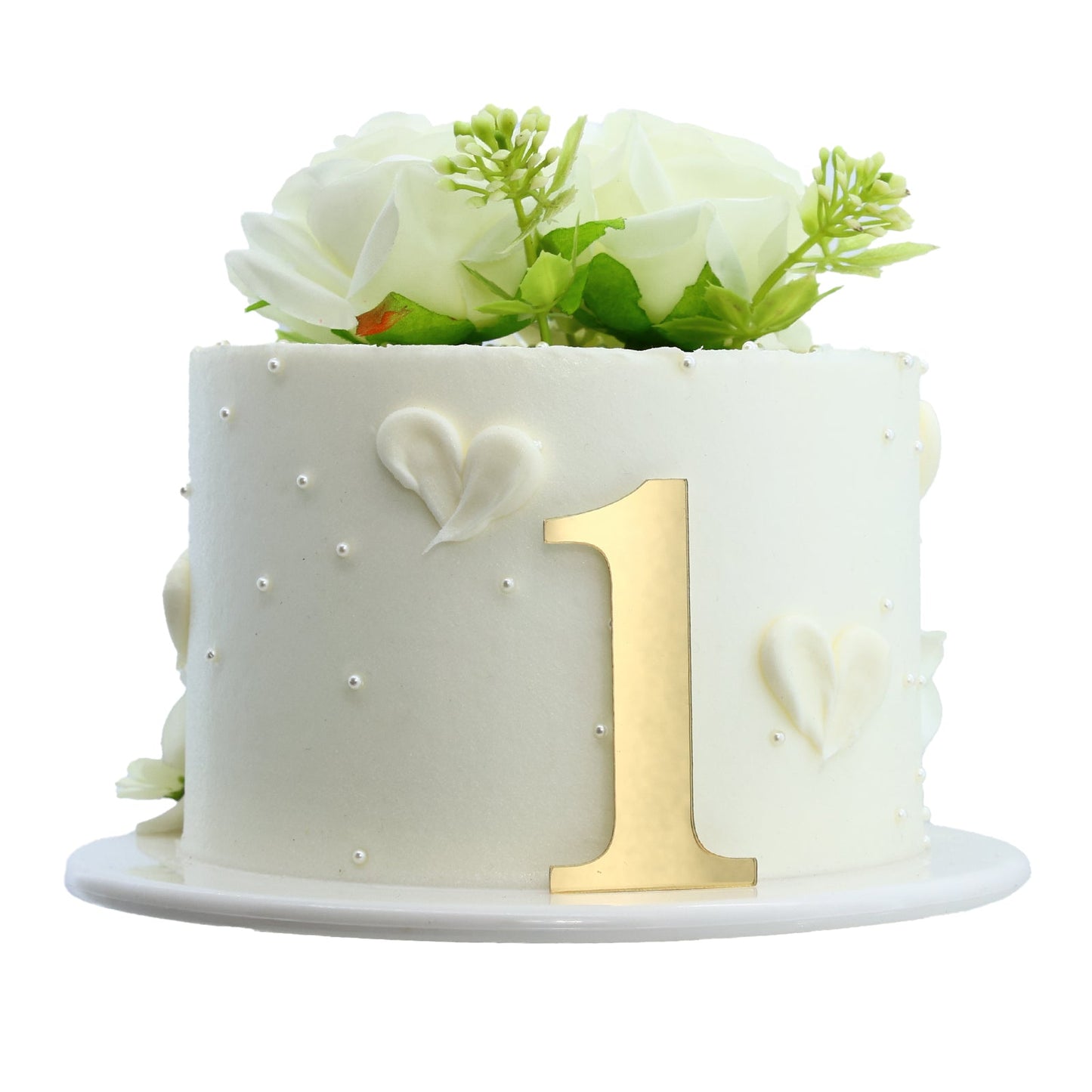 20pcs Golden Mirror Acrylic Number Cake Toppers (0–9) – Birthday & Anniversary Decoration