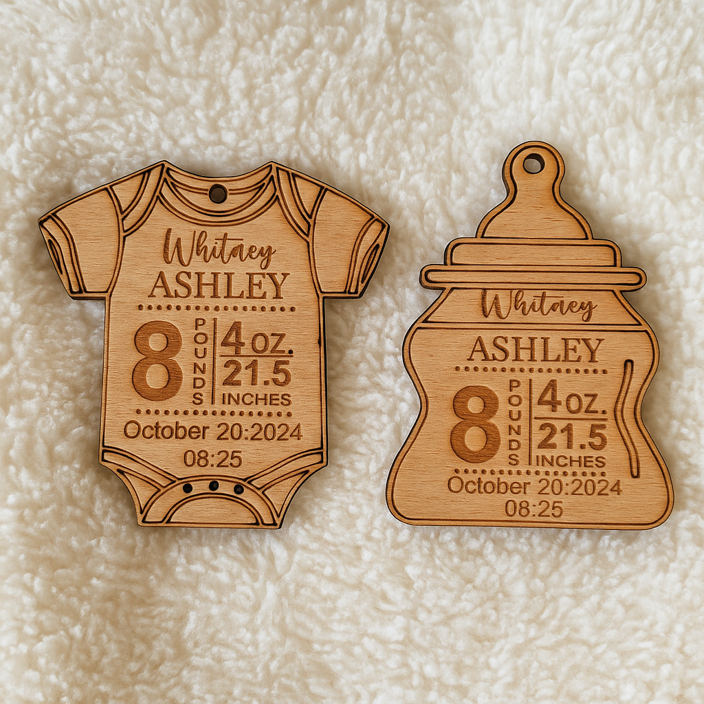 Personalized Baby Birth Stat Ornament | Baby’s First Christmas Keepsake | Custom Baby Announcement Gift - Display & Wonder (Copy) (Copy)