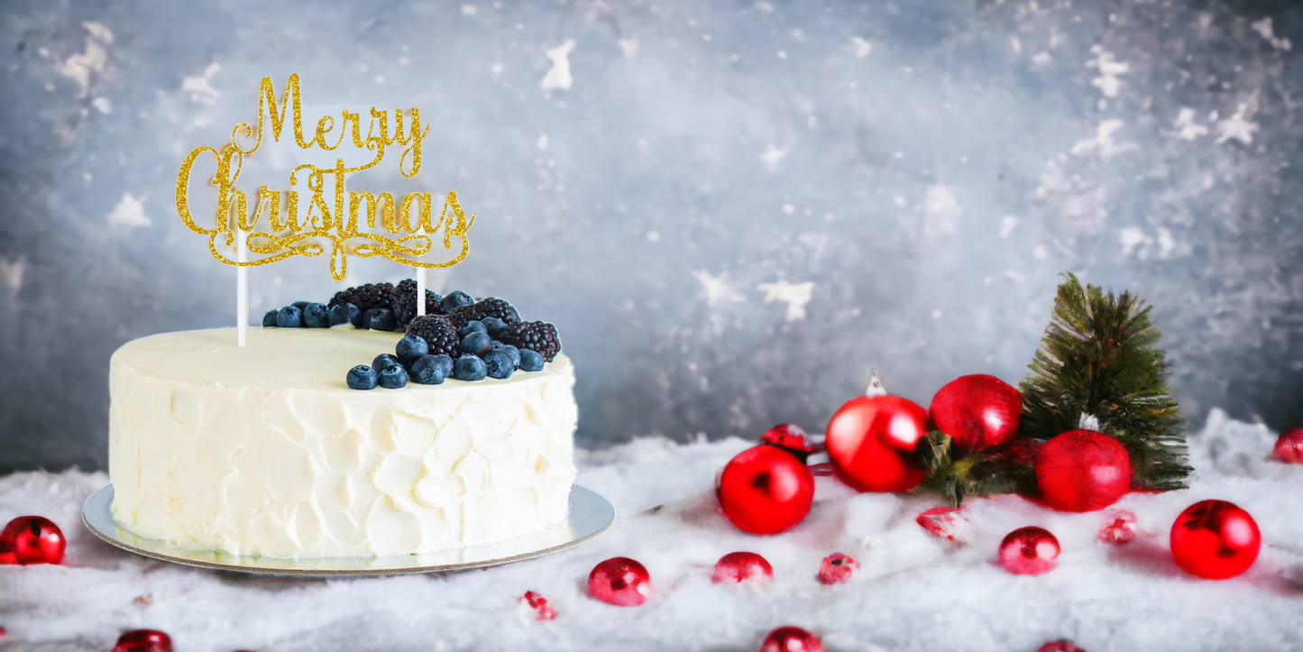 Merry Christmas Cake Toppers