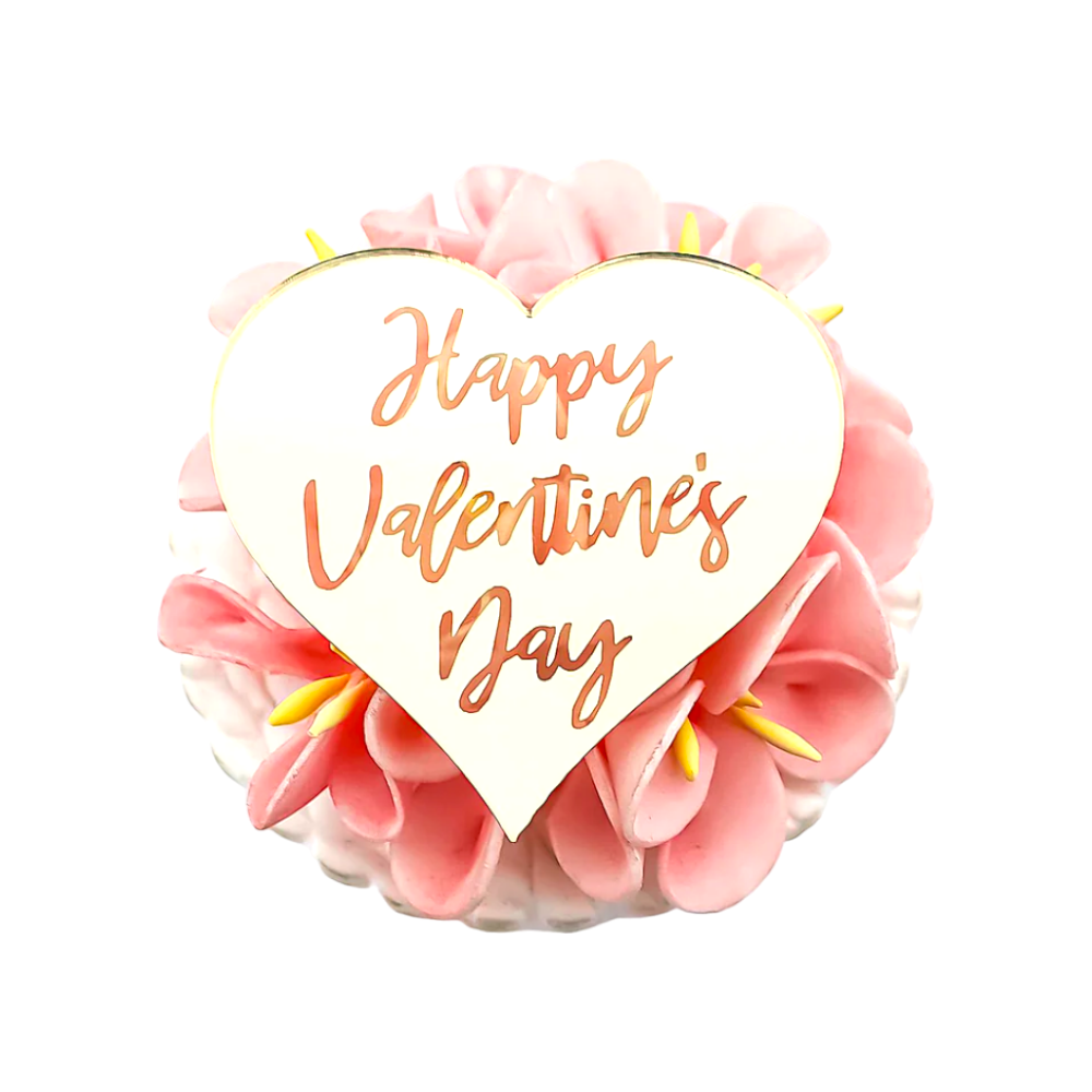 6x Valentine's Day Acrylic Cupcake Toppers Heart shaped Valentines toppers Love Valentine Toppers