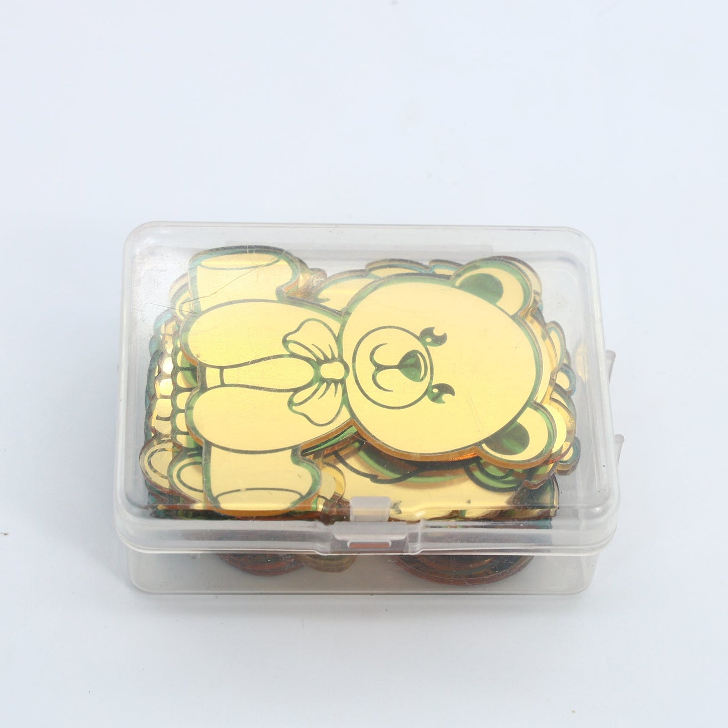 12pcs Gold Mirror Acrylic Animal Cupcake Toppers – Bear, Lion, Giraffe, Monkey, Elephant & Cheetah