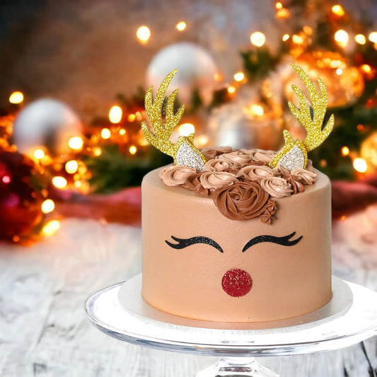Reindeer Christmas Cake Topper Merry Christmas Topper Double Sided