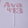 Double Layer Personalised Cake Topper Custom Name and Age