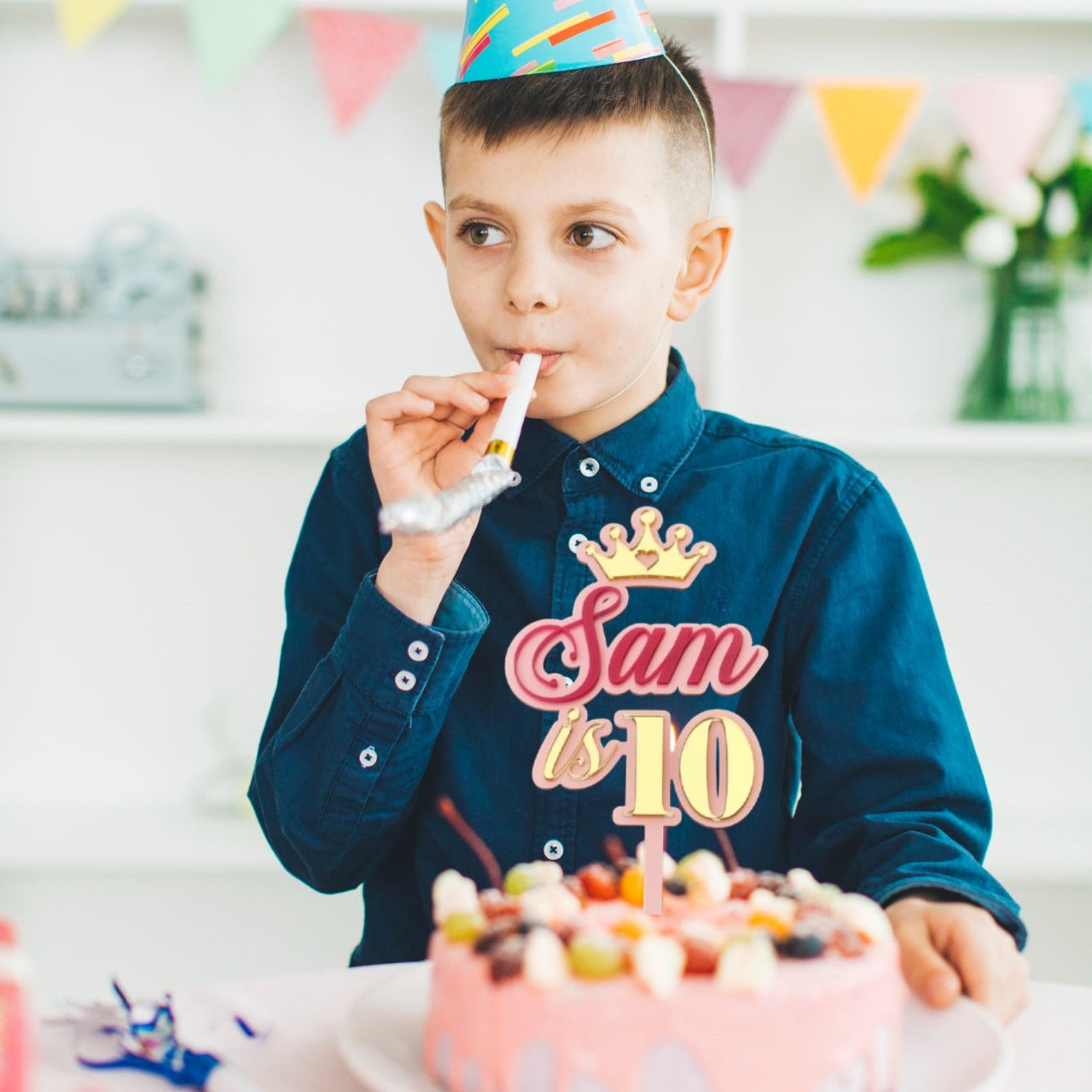 Personalised Double Layer 4 Inches Acrylic Cake Topper – DISPLAY & WONDER