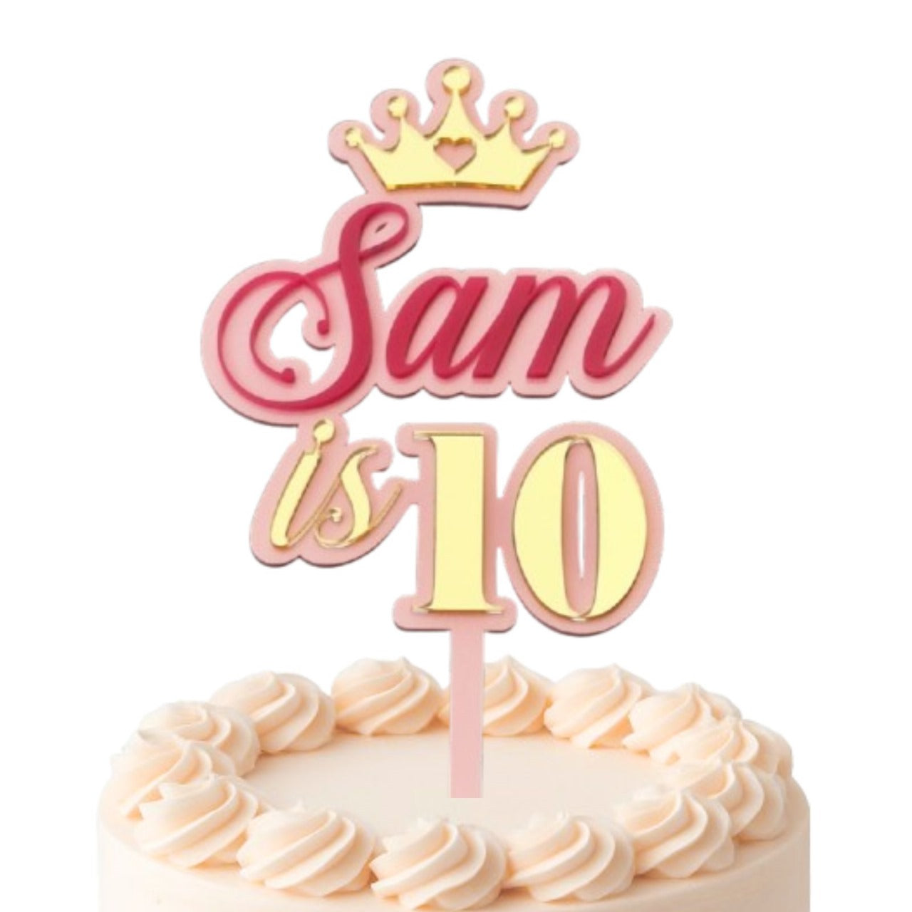 Personalised Double Layer 4 Inches Acrylic Cake Topper – DISPLAY & WONDER