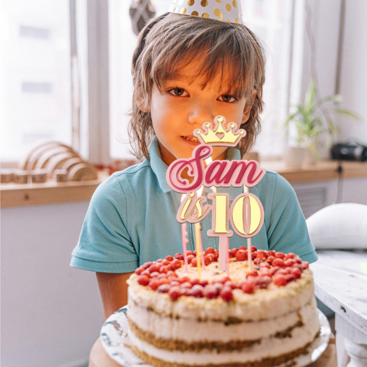 Personalised Double Layer 6 Inches Acrylic Cake Topper – DISPLAY & WONDER