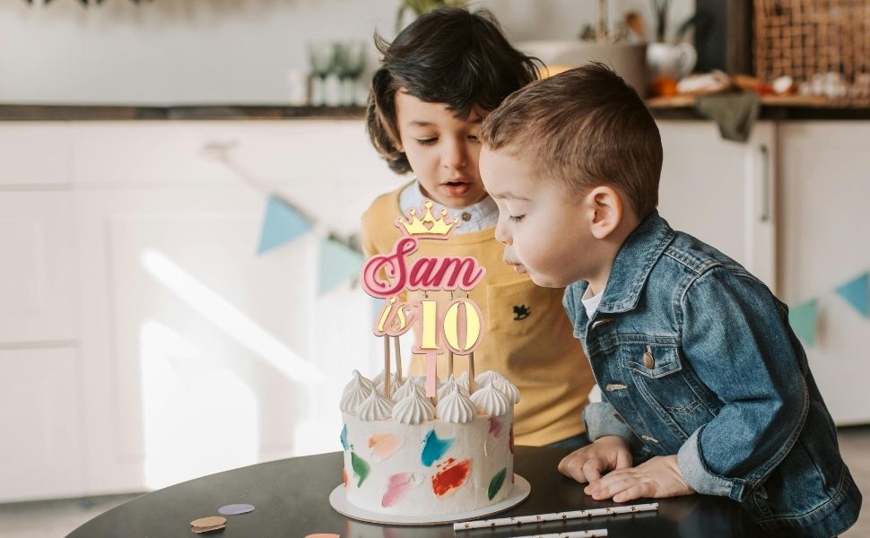 Personalised Double Layer 6 Inches Acrylic Cake Topper – DISPLAY & WONDER