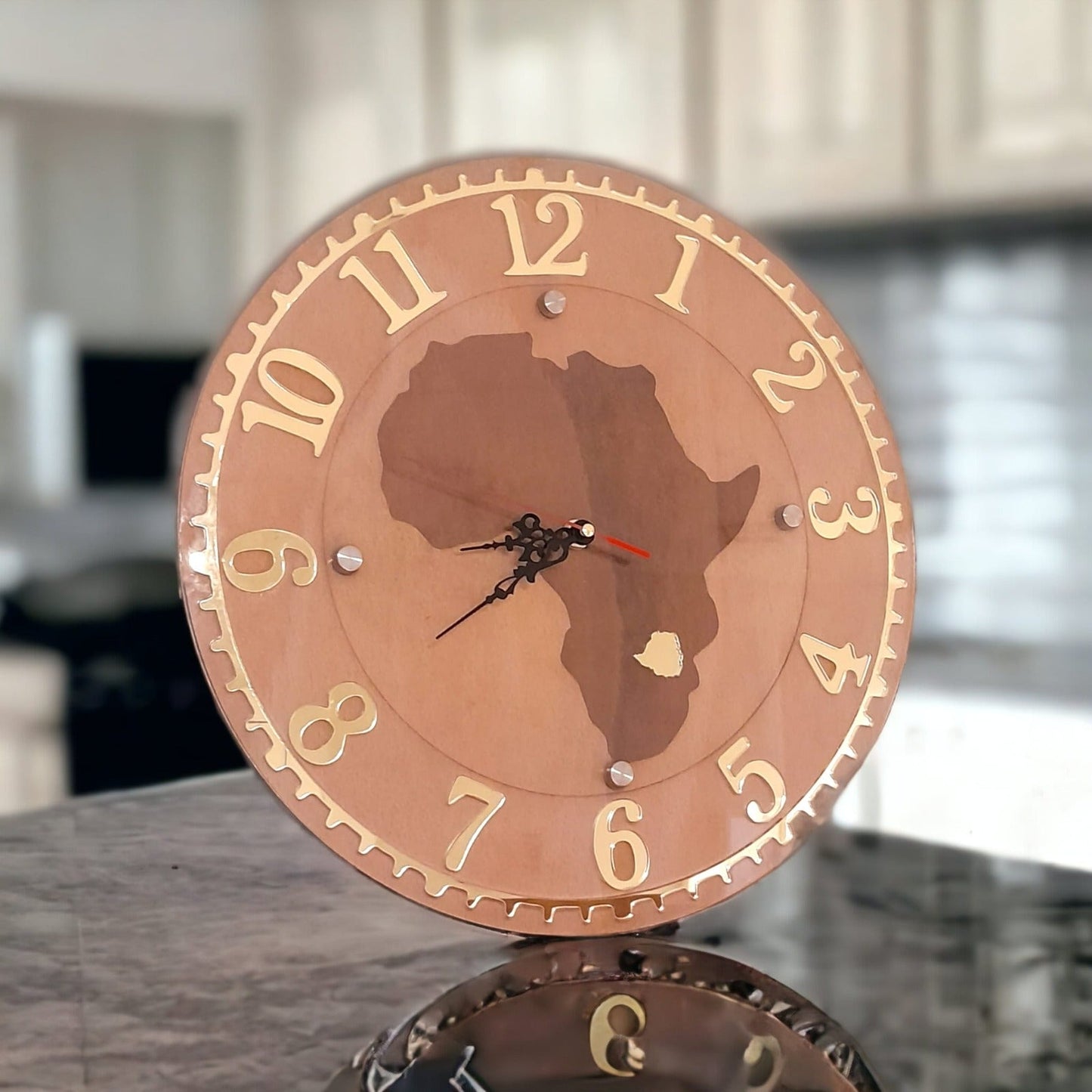 DISPLAY & WONDER Personalised Wooden Wall Clock | Rustic Farmhouse Style