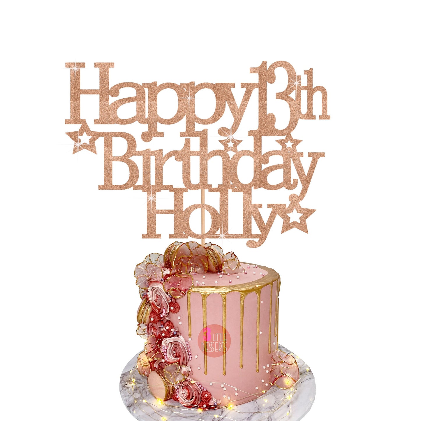 Custom Birthday Cake Topper for Any Age in Acrylic or Glitter