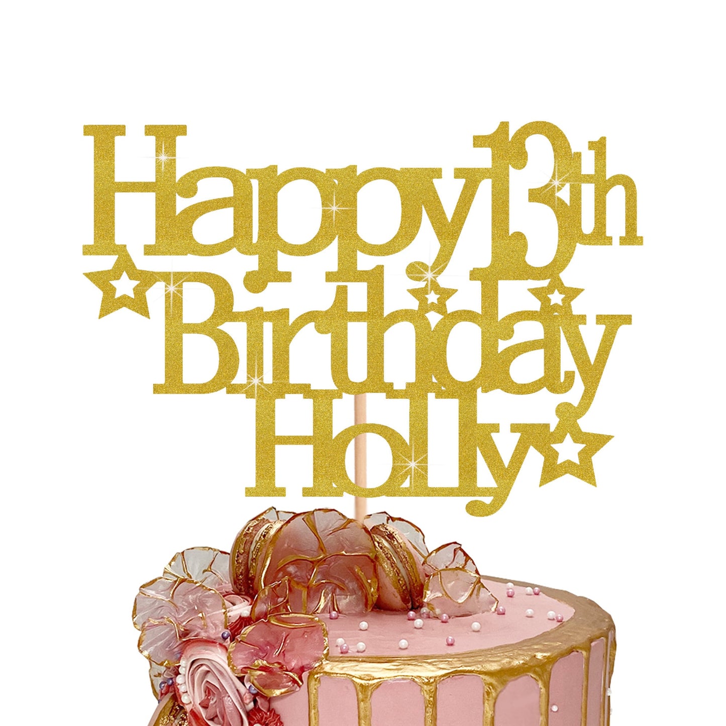 Custom Birthday Cake Topper for Any Age in Acrylic or Glitter