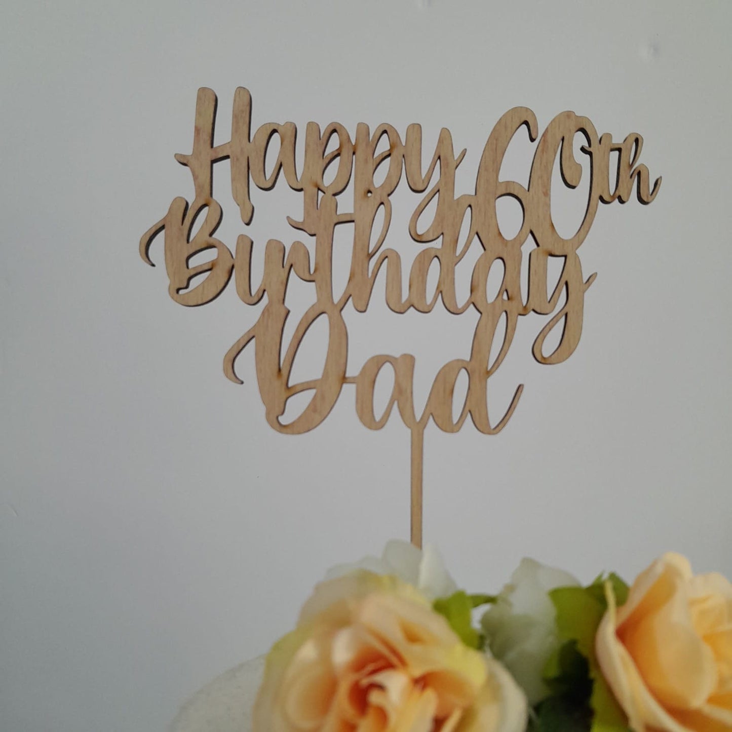 Personalized 60th Birthday Cake Decoration for Dad