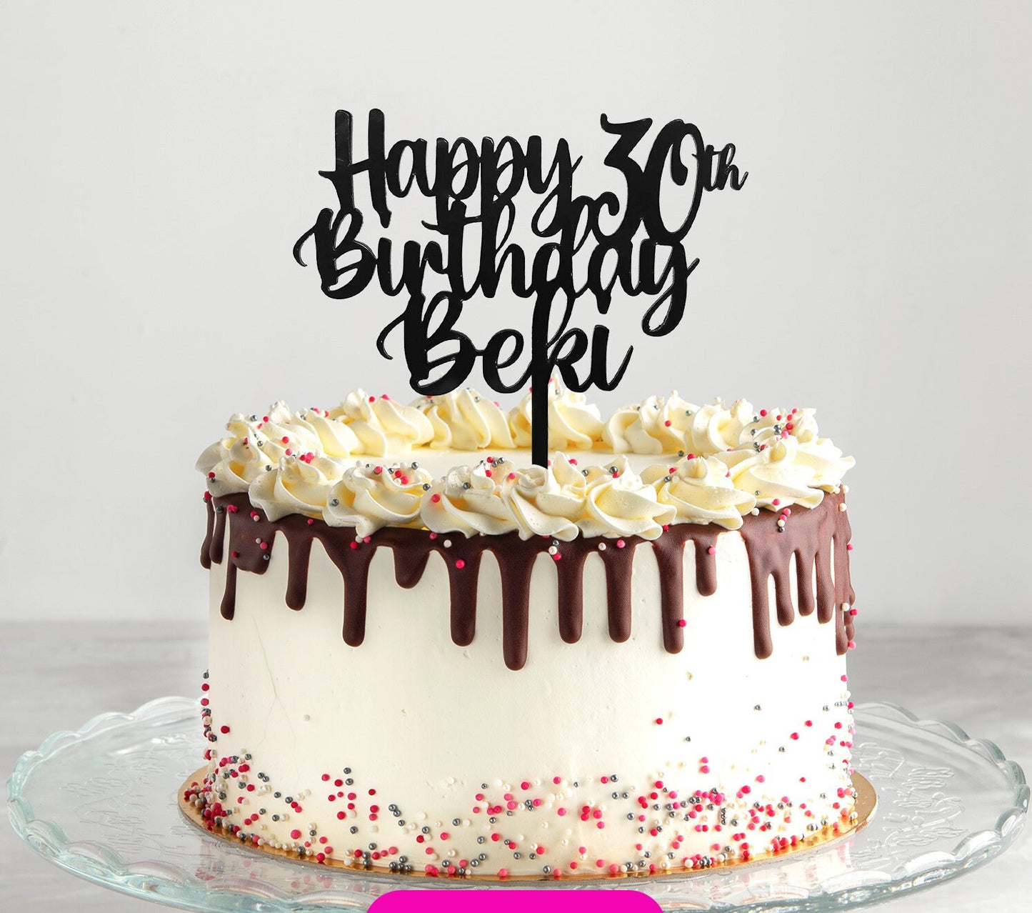 Unique Acrylic Cake Topper for Celebrations and Special Occasions