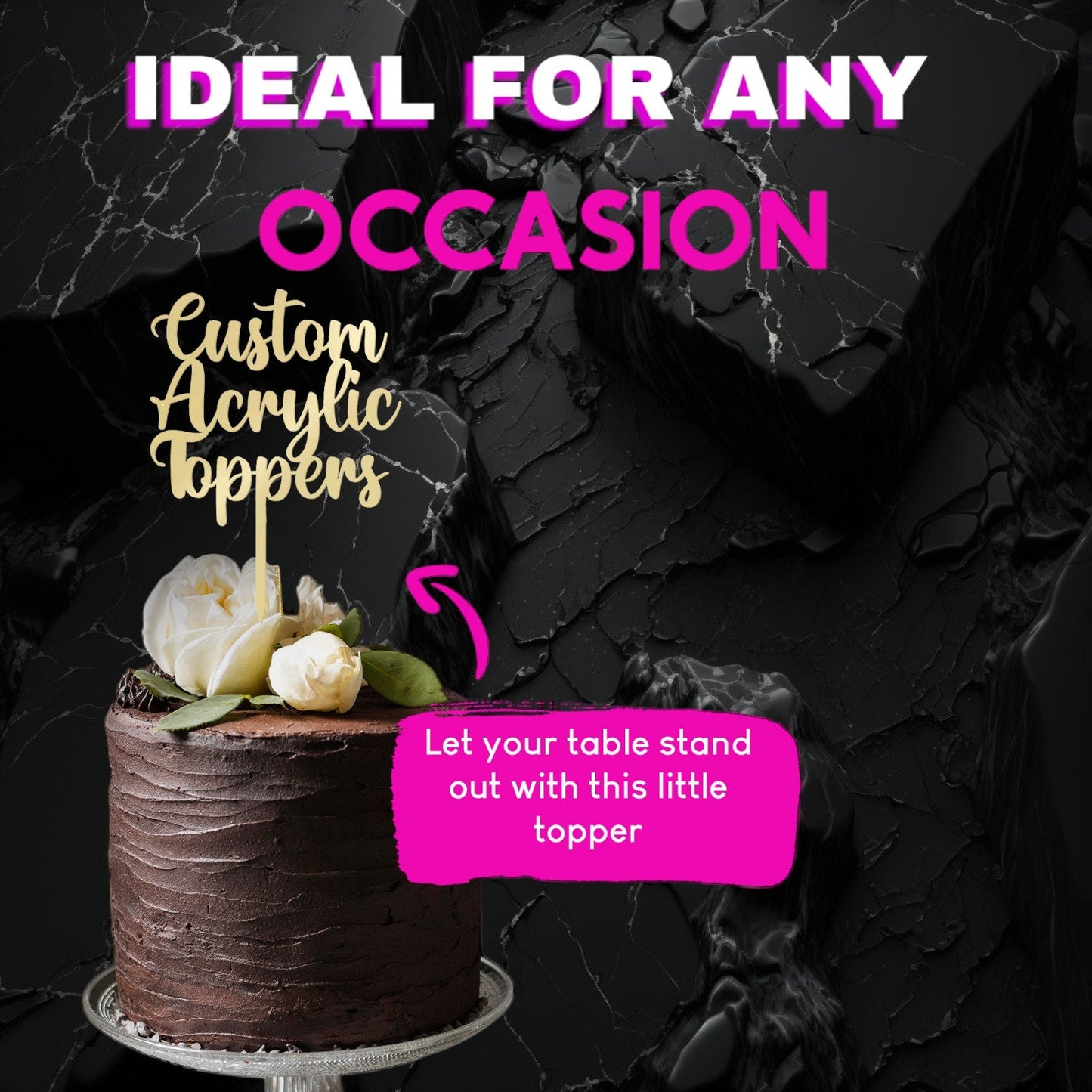 Custom Acrylic Wedding Birthday Special Occasion Cake Decoration