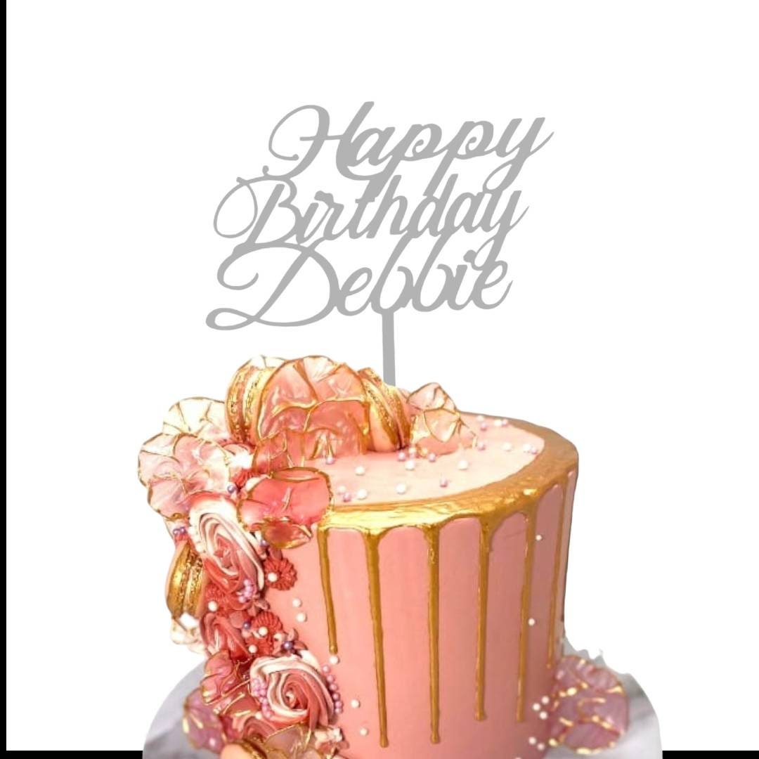 Personalised Acrylic Name Cake Decoration in 16 Colors
