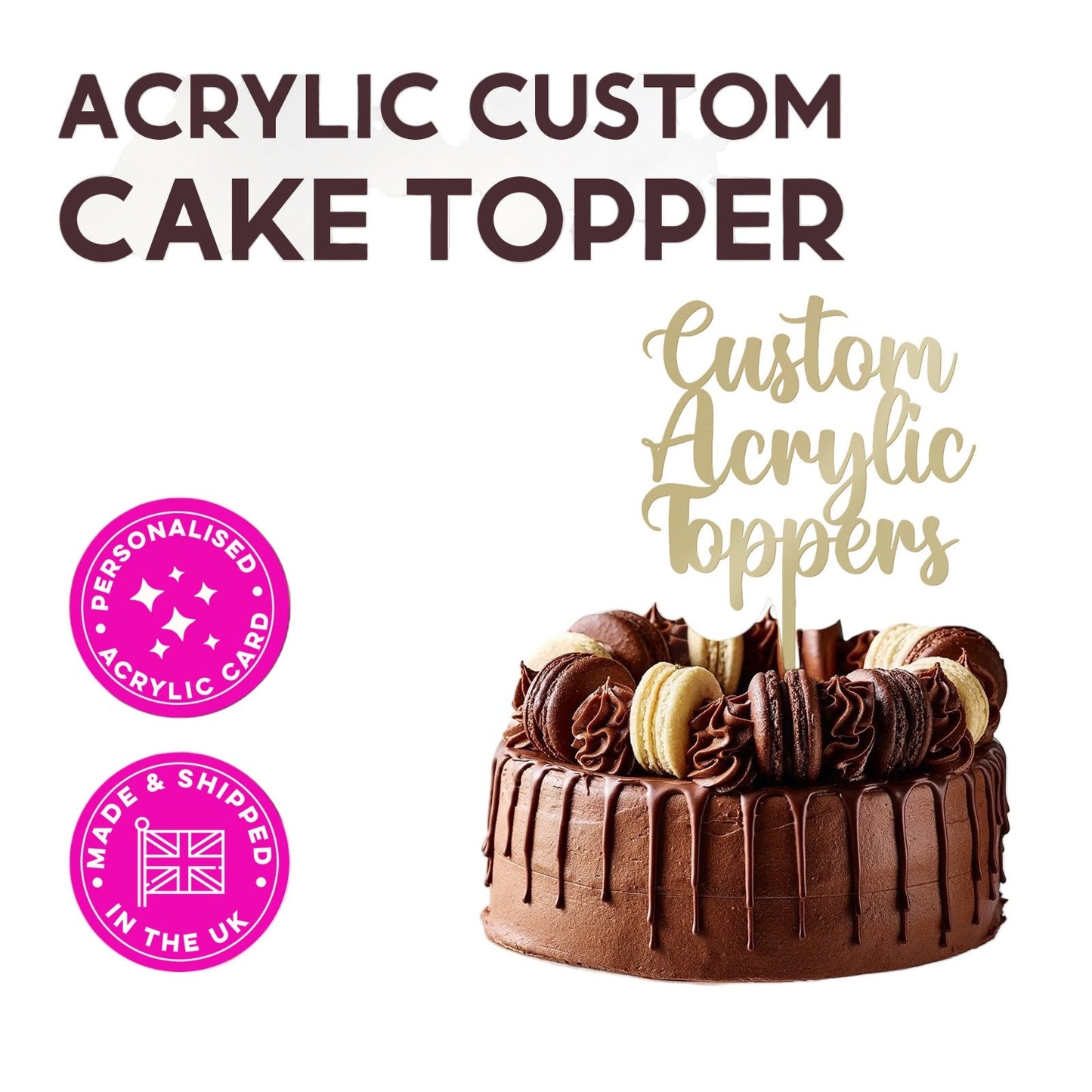 Custom Acrylic Wedding Birthday Special Occasion Cake Decoration