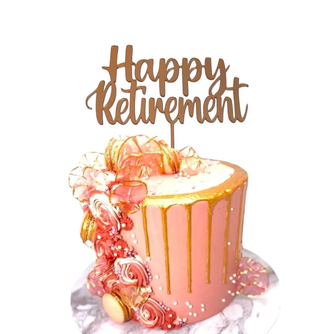 Custom Acrylic Retirement Party Cake Topper Decoration Gift UK
