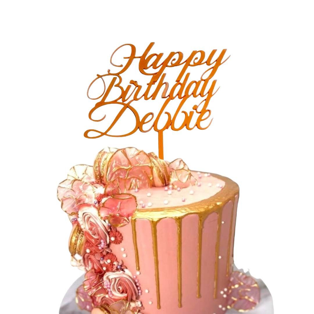 Personalised Acrylic Name Cake Decoration in 16 Colors