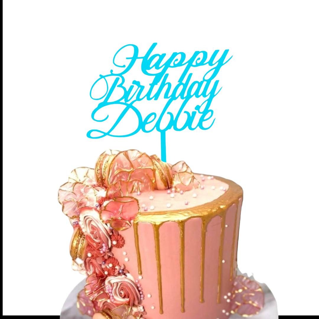 Personalised Acrylic Name Cake Decoration in 16 Colors