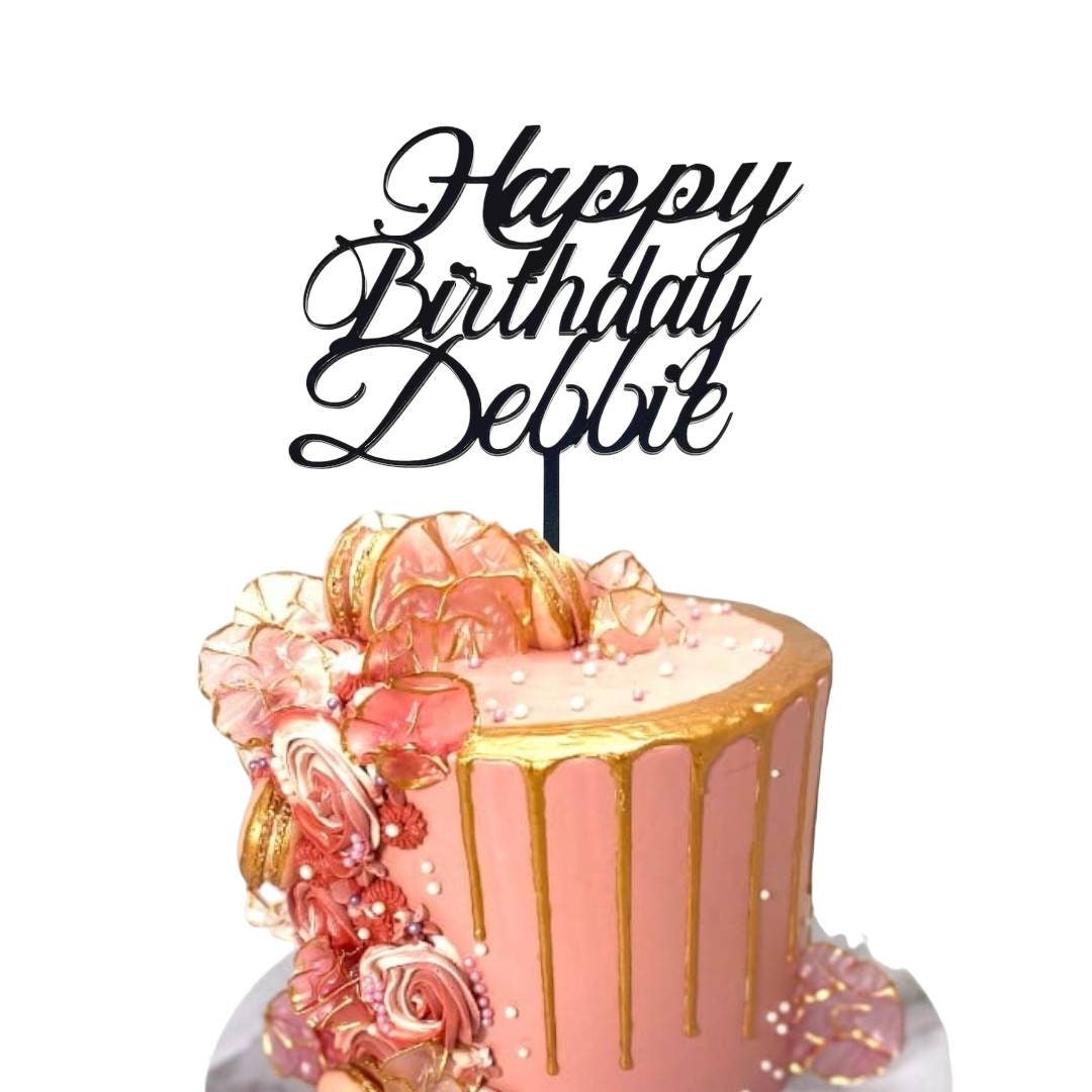 Personalised Acrylic Name Cake Decoration in 16 Colors