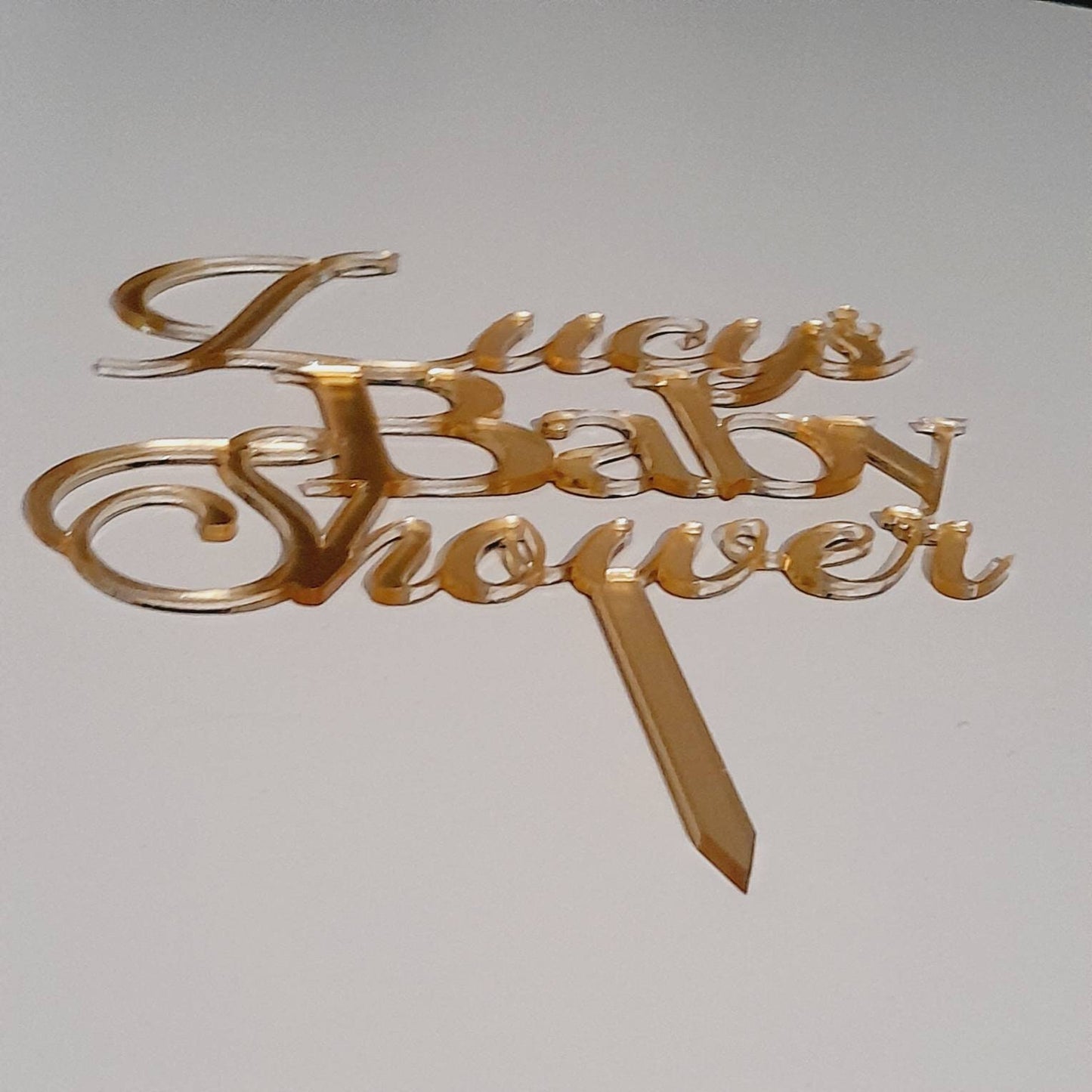 Personalized Acrylic Baby Shower Cake Topper in Multiple Colors