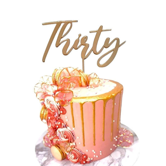 Thirty Cake Topper, 30th Birthday, Custom Acrylic Toppers, Personalised Decorations